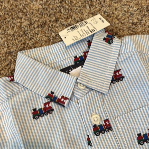 The Children’s Place Train Striped Button up Shirt - Picture 3 of 5